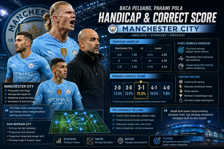 Membaca Pola di Balik Angka: Strategi Cerdas Memahami Pasaran Handicap Manchester City dan Correct Score